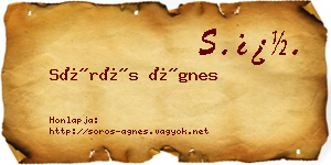 Sörös Ágnes névjegykártya